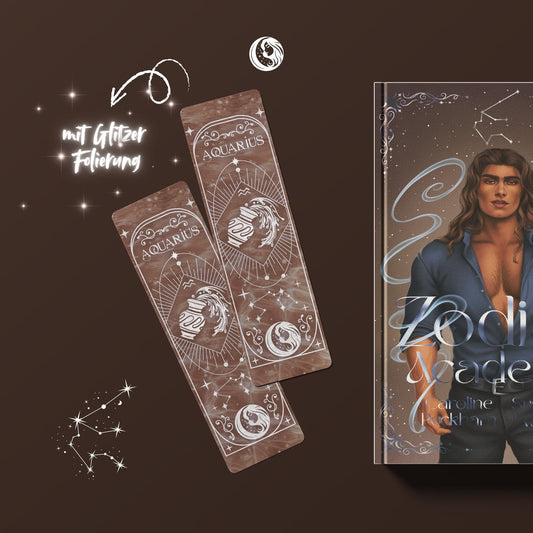 Lesezeichen mit exklusiver Veredelung - AQUARIUS ♒️✨ - Mondlicht Bücher
