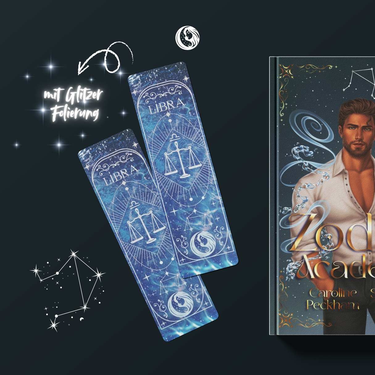 Lesezeichen mit exklusiver Veredelung - LIBRA ♎️✨ - Mondlicht Bücher